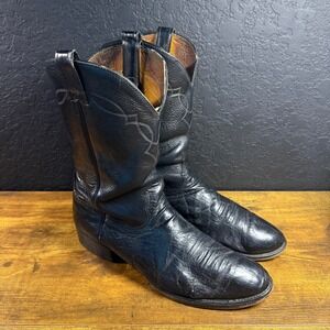 Nocona Mens Black Leather Western Cowboy Boots Size 12 D Made in USA 610